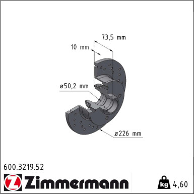 Zimmermann | Bremsscheibe | 600.3219.52