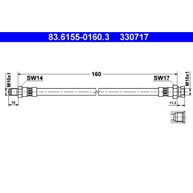 ATE | Bremsschlauch | 83.6155-0160.3