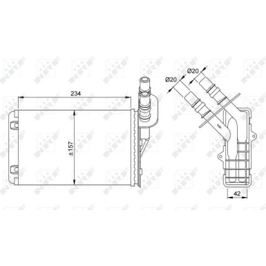 NRF | Wärmetauscher, Innenraumheizung | 53382