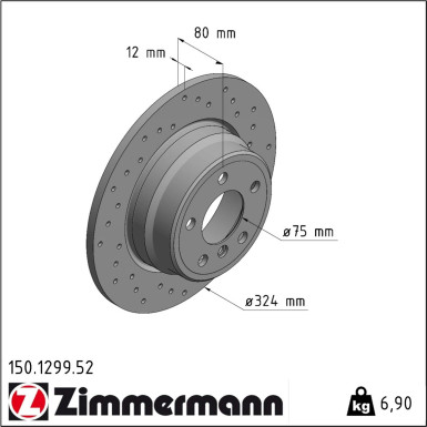 Zimmermann | Bremsscheibe | 150.1299.52