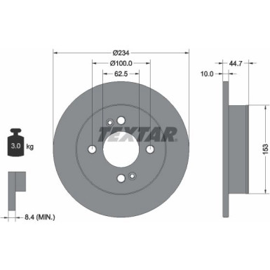 Textar | Bremsscheibe | 92291603