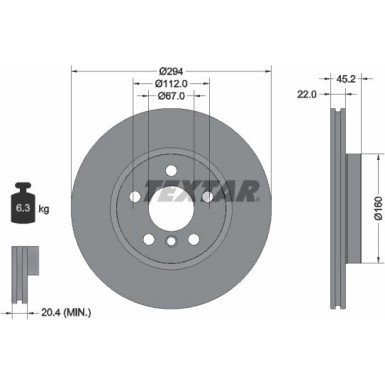 Textar | Bremsscheibe | 92273105