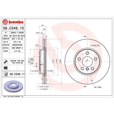 Brembo | Bremsscheibe | 09.C349.11