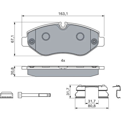 BOSCH | Bremsbelagsatz, Scheibenbremse | 0 986 494 121