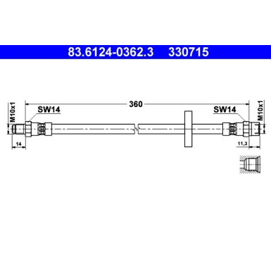 ATE | Bremsschlauch | 83.6124-0362.3