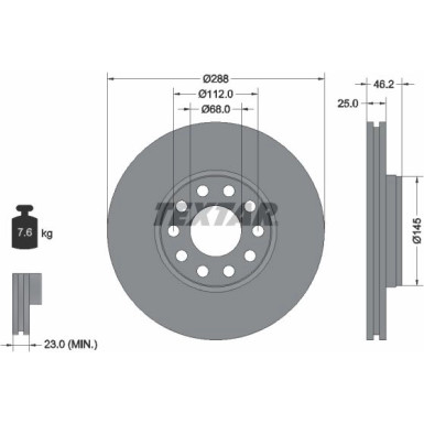 Textar | Bremsscheibe | 92121005