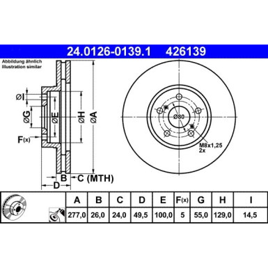 ATE | Bremsscheibe | 24.0126-0139.1