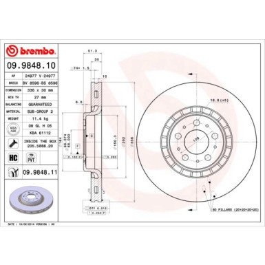 Brembo | Bremsscheibe | 09.9848.11