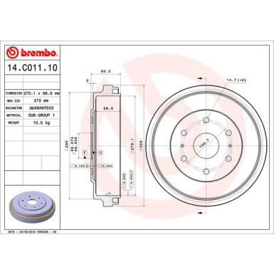 Brembo | Bremstrommel | 14.C011.10