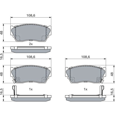 BOSCH | Bremsbelagsatz, Scheibenbremse | 0 986 460 997