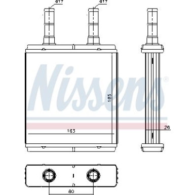 Nissens | Wärmetauscher, Innenraumheizung | 77613