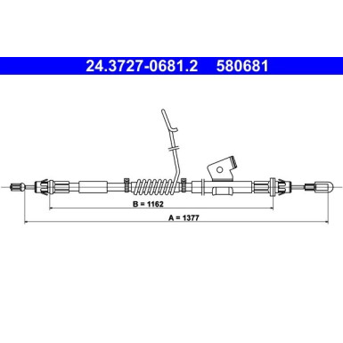 ATE | Seilzug, Feststellbremse | 24.3727-0681.2 ATE | Seilzug, Feststellbremse | 24.3727-0681.2