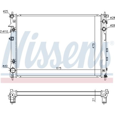 Nissens | Kühler, Motorkühlung | 67727