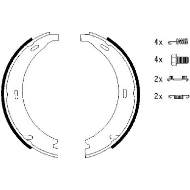 BOSCH | Bremsbackensatz, Feststellbremse | 0 986 487 543