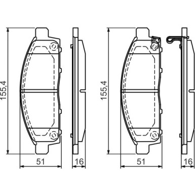 BOSCH | Bremsbelagsatz, Scheibenbremse | 0 986 494 268