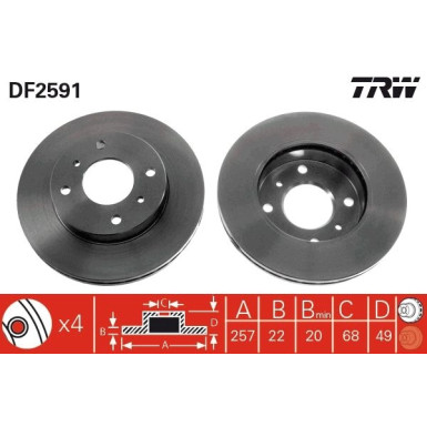 TRW | Bremsscheibe | DF2591