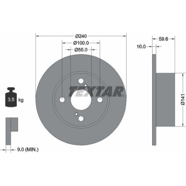 Textar | Bremsscheibe | 92136000