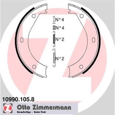 Zimmermann | Bremsbackensatz, Feststellbremse | 10990.105.8