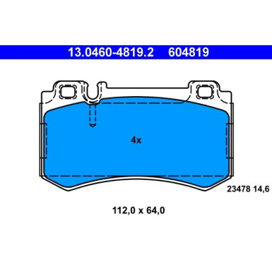 ATE | Bremsbelagsatz, Scheibenbremse | 13.0460-4819.2