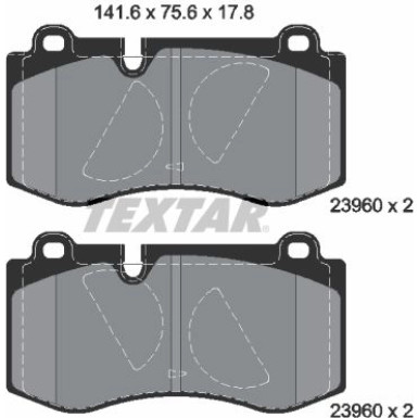 Textar | Bremsbelagsatz, Scheibenbremse | 2396001