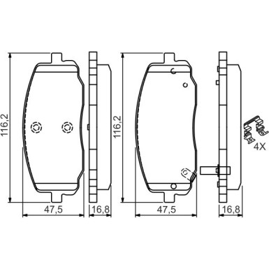 BOSCH | Bremsbelagsatz, Scheibenbremse | 0 986 494 594