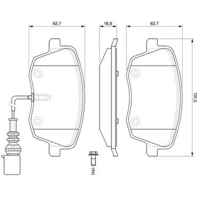 BOSCH | Bremsbelagsatz, Scheibenbremse | 0 986 494 105