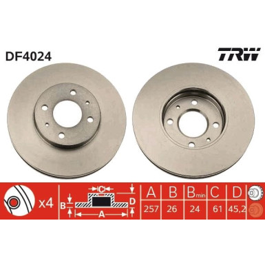 TRW | Bremsscheibe | DF4024