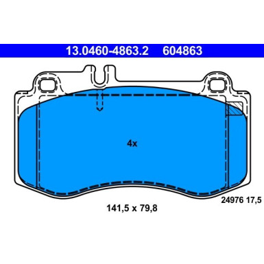 ATE | Bremsbelagsatz, Scheibenbremse | 13.0460-4863.2