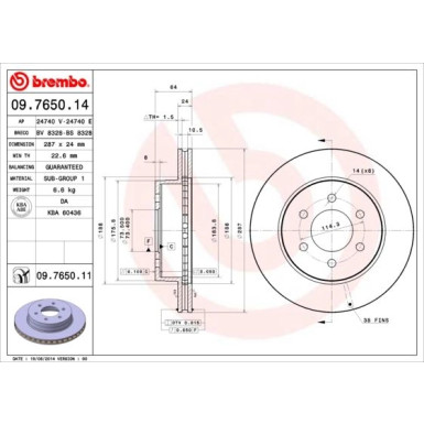 Brembo | Bremsscheibe | 09.7650.11