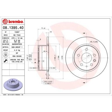 Brembo | Bremsscheibe | 08.1395.40