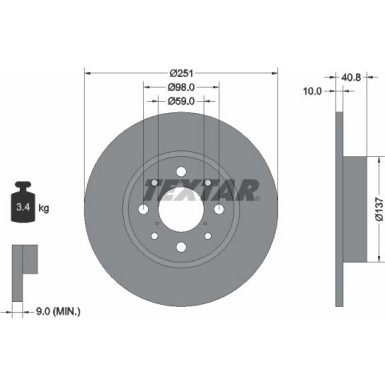 Textar | Bremsscheibe | 92202303