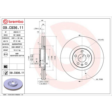Brembo | Bremsscheibe | 09.C936.11 Brembo | Bremsscheibe | 09.C936.11