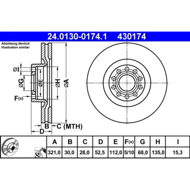 ATE | Bremsscheibe | 24.0130-0174.1