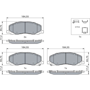 BOSCH | Bremsbelagsatz, Scheibenbremse | 0 986 494 298