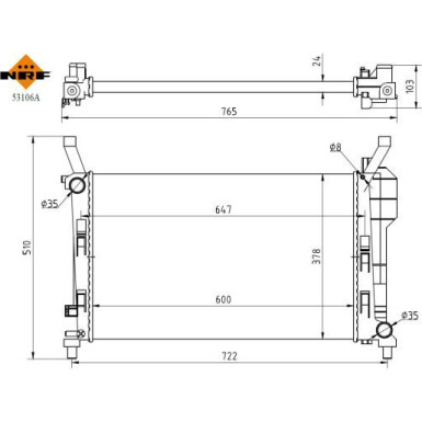 NRF | Kühler, Motorkühlung | 53106A