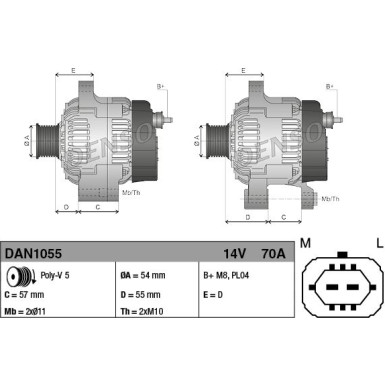 Denso | Generator | DAN1055