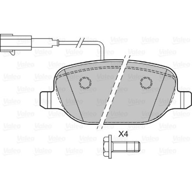 Valeo | Bremsbelagsatz, Scheibenbremse | 601143