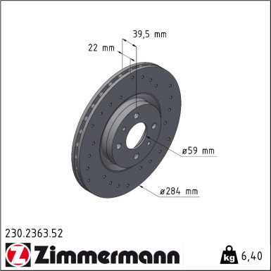 Zimmermann | Bremsscheibe | 230.2363.52