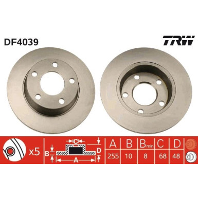 TRW | Bremsscheibe | DF4039