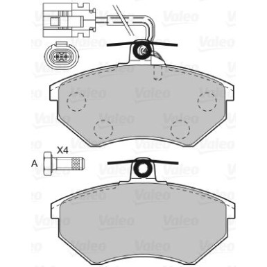 Valeo | Bremsbelagsatz, Scheibenbremse | 598484