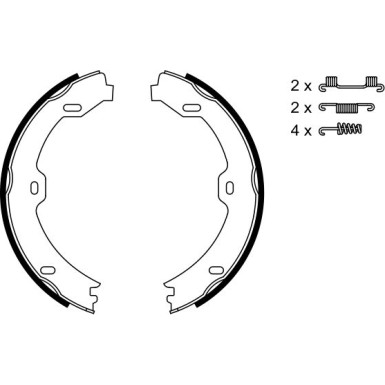 BOSCH | Bremsbackensatz, Feststellbremse | 0 986 487 666