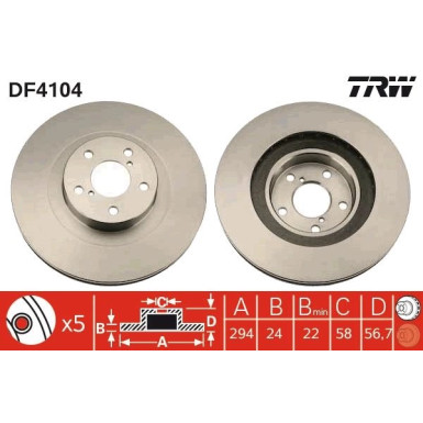 TRW | Bremsscheibe | DF4104