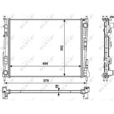 NRF | Kühler, Motorkühlung | 53991