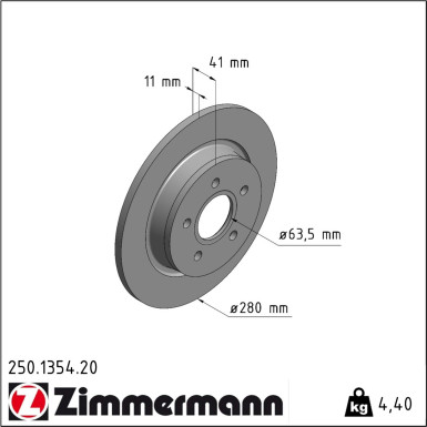 Zimmermann | Bremsscheibe | 250.1354.20