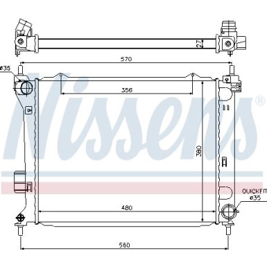 Nissens | Kühler, Motorkühlung | 67549