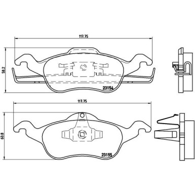 Brembo | Bremsbelagsatz, Scheibenbremse | P 24 046