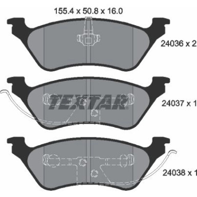 Textar | Bremsbelagsatz, Scheibenbremse | 2403601