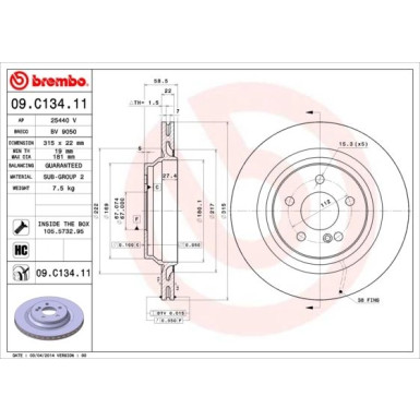 Brembo | Bremsscheibe | 09.C134.11