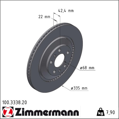 Zimmermann | Bremsscheibe | 100.3338.20