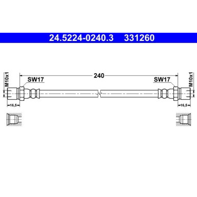 ATE | Bremsschlauch | 24.5224-0240.3